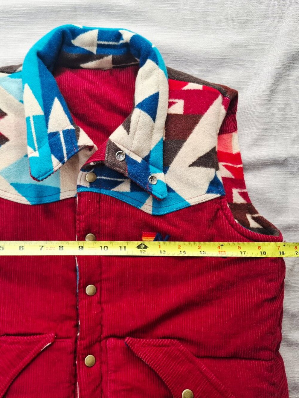 Aviator Nation × Pendelton Navajo Corduroy Wool Reversible Vest Unisex Size M* - Picture 11 of 15